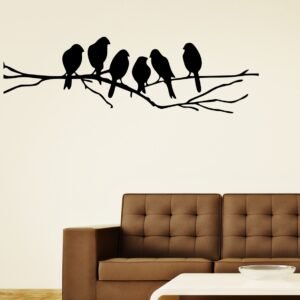 Seis pajaros sobre rama