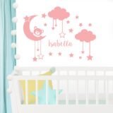 Oso en la luna Niña (Nombre Personalizado)