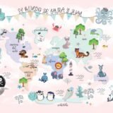 Mural Mapamundi Animales Niña(Valor por M2)